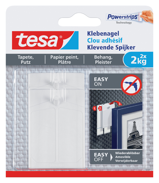 Klevende spijker tesa® behang en pleisterwerk 2kg  wit