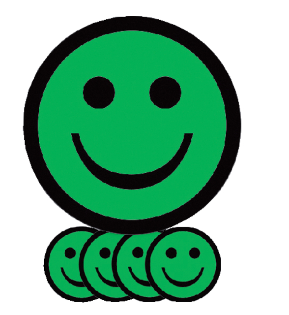 Magneet smiley 75mm emotie blij groen