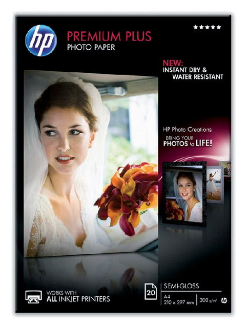 Inkjetpapier HP CR673A A4 semi glossy 300gr 20vel