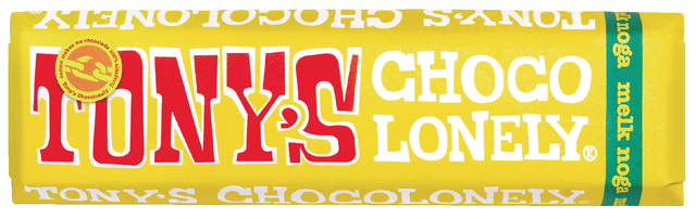 Chocolade Tony’s Chocolonely melk noga reep 47gr