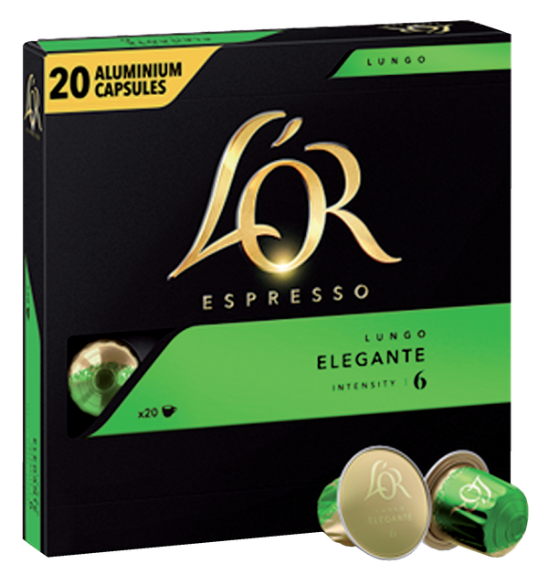 Koffiecups L’Or espresso Lungo Elegante 20 stuks