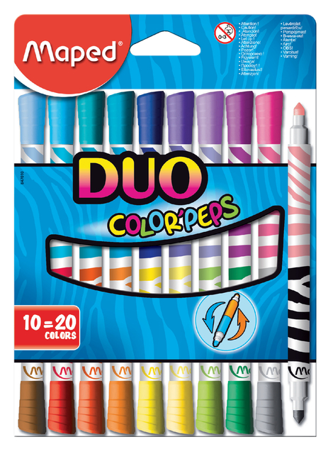 Viltstift Maped Color’Peps Duo Colors set á 10 stuks assorti