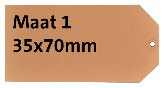 Label karton nr1 200gr 35x70mm chamois 1000stuks