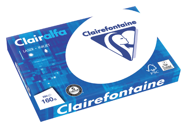 Kopieerpapier Clairefontaine Clairalfa A3 160gr wit 250vel