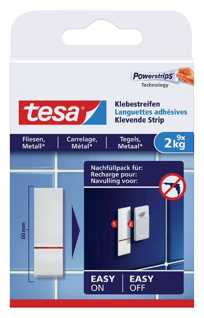 Kleefstrips tesa® tegels & metaal 2kg wit