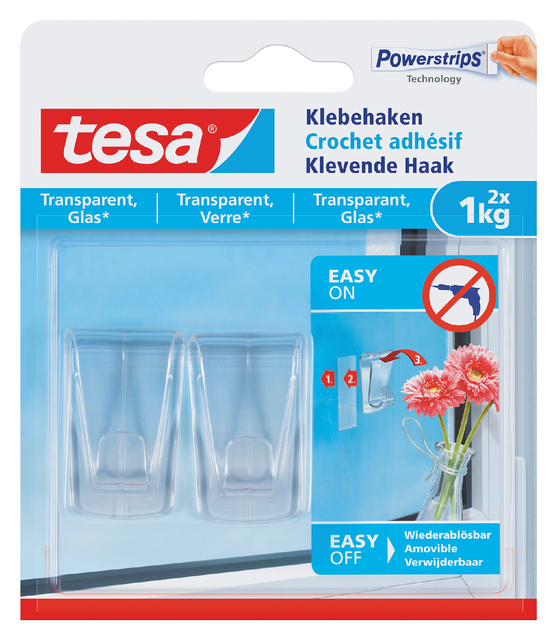 Klevende haak tesa® 1kg transparant