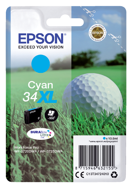 Inktcartridge Epson 34XL T3472 blauw