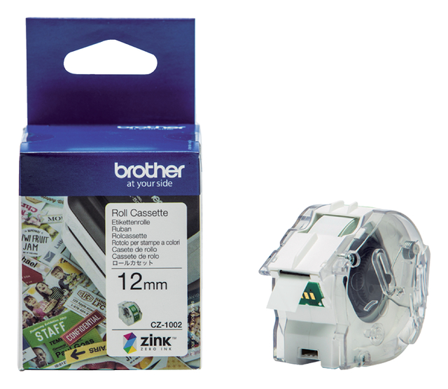 Etiket Brother CZ-1002 12mmX5m kleur opdruk