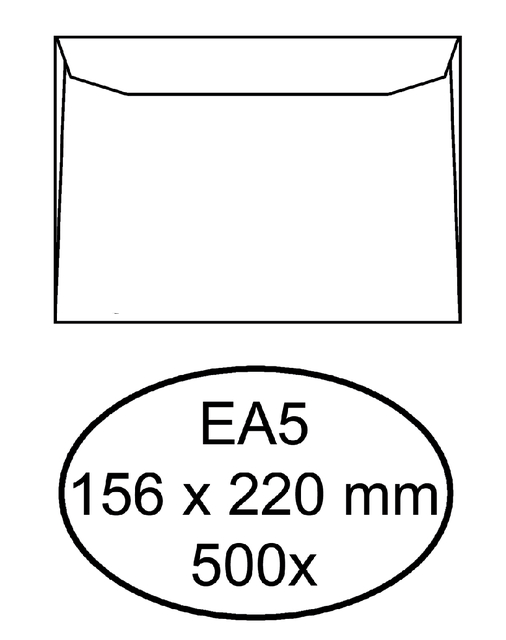 Envelop Quantore bank EA5 156x220mm wit 500stuks