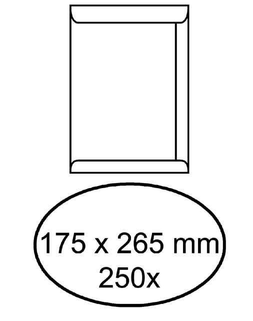 Envelop akte IEZZY 175x265mm zelfklevend 100gr wit 250stuks