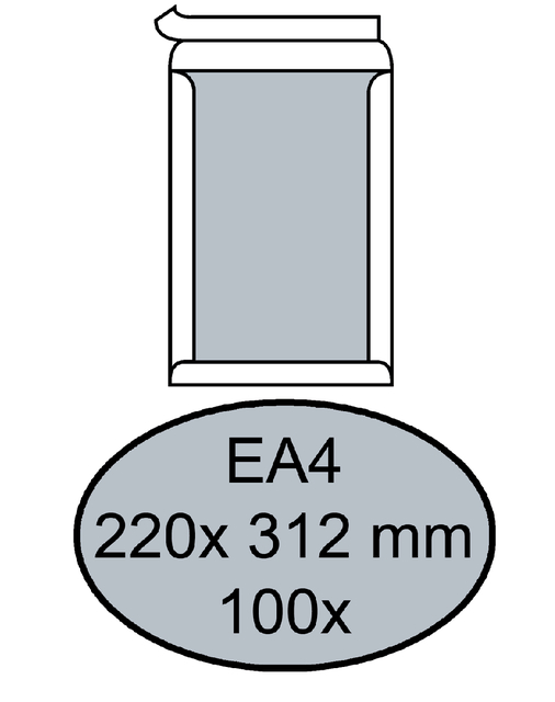 Envelop Quantore bordrug EA4 220x312mm zelfkl. wit 100stuks